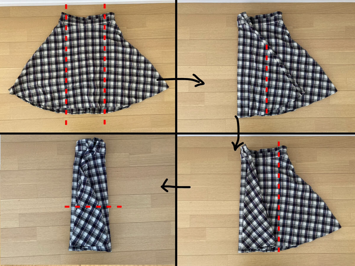 こんまり流　スカートの畳み方1