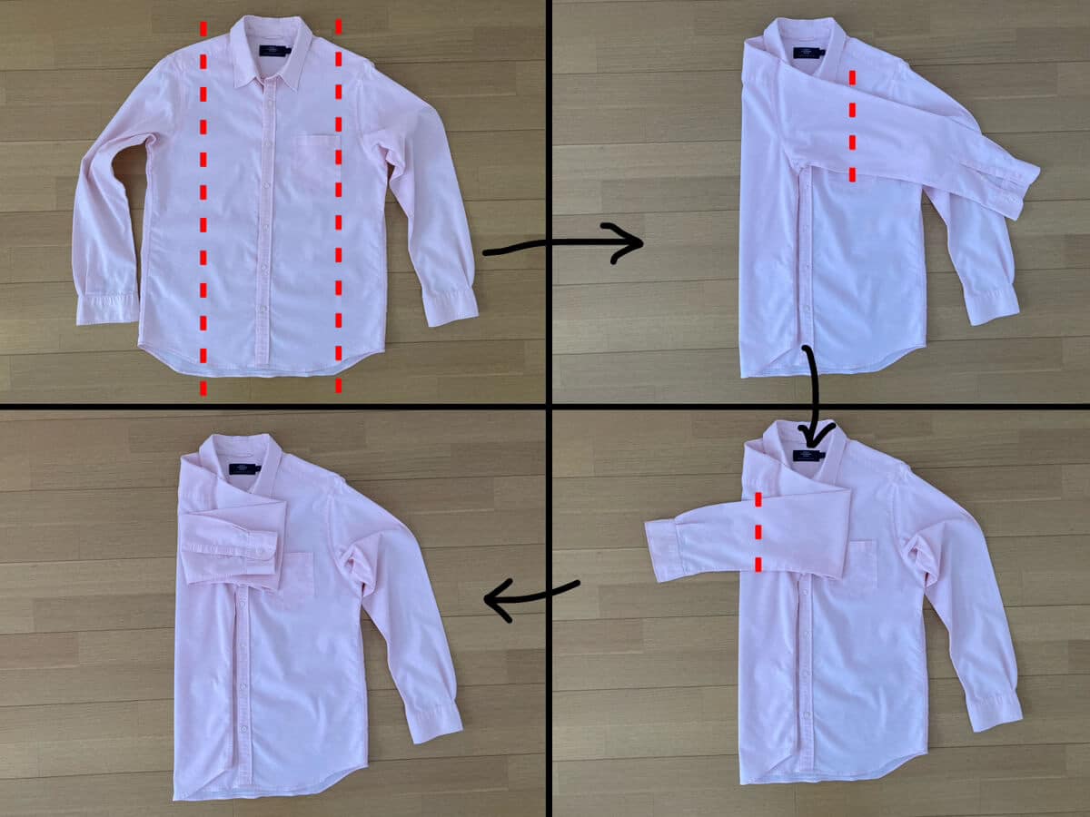 こんまり流シャツ畳み方1