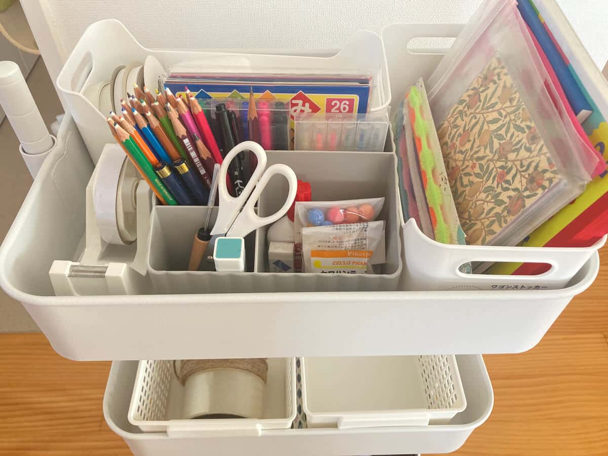 バスケットトローリー　シンデレラフィット　工作道具ワゴン