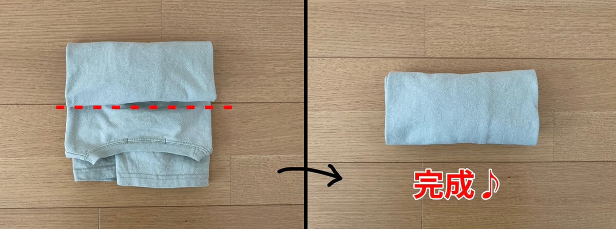 こんまり流Tシャツ畳み方２