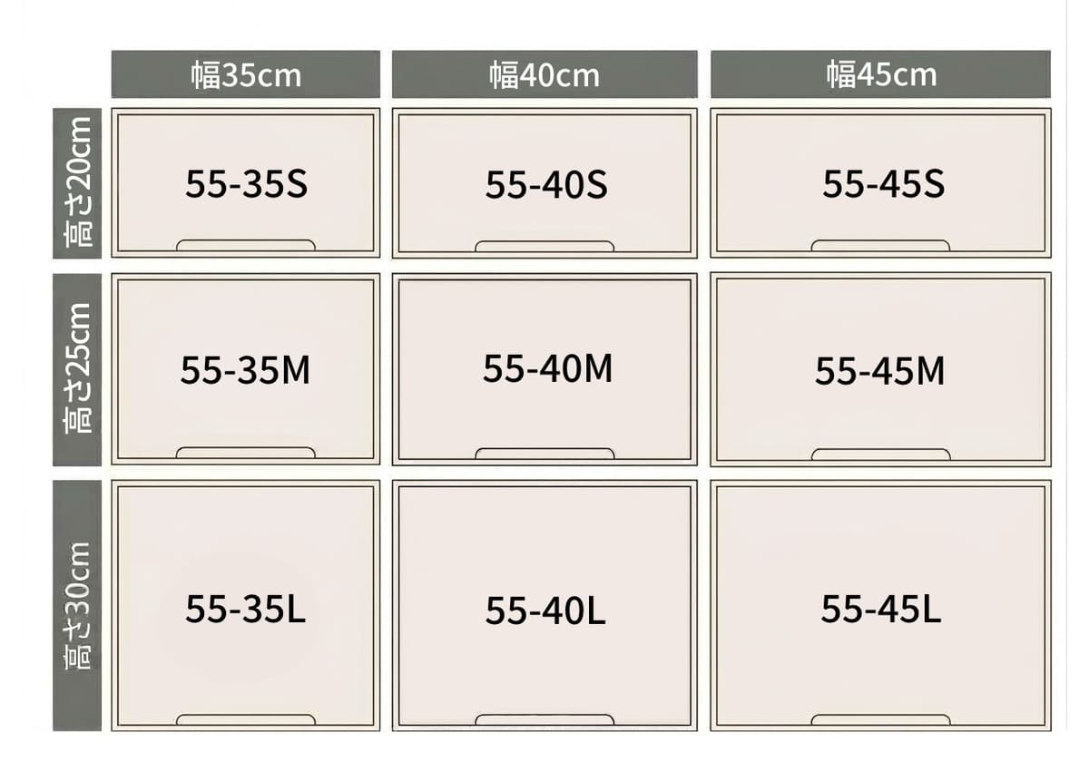 フィッツケースアドバンス 奥行55cm サイズ一覧