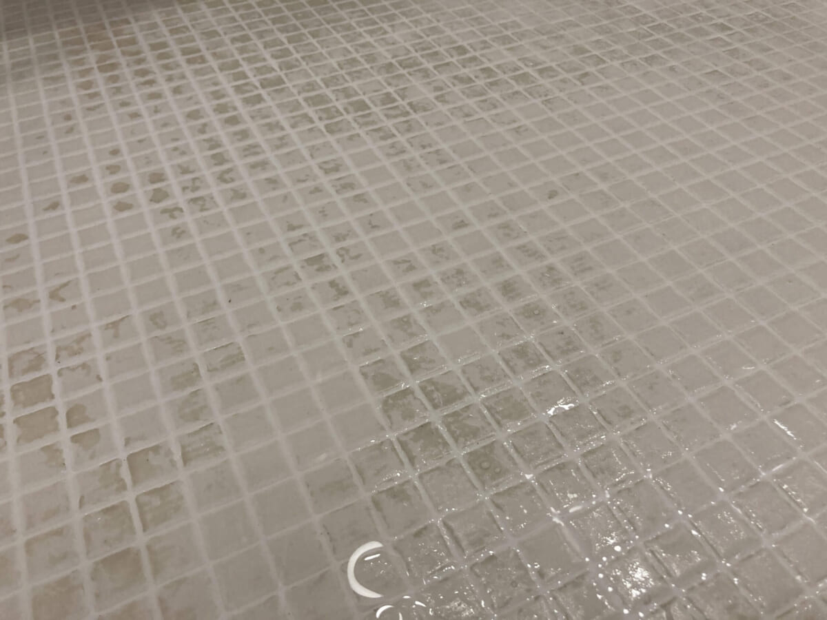 ウルトラハードクリーナーバス用 床が濡れた状態で使用した写真
